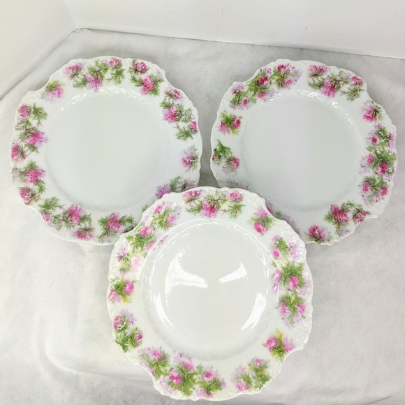 Victorian Dishes Silesia Floral Border Set of 3 - Picture 1 of 7